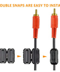 No Nonsense Clip On Ferrite Ring Core EMI RFI Noise Suppressors For Cables 3mm To 13mm Diameters Easy Install Black Magnetic Cable Dampeners