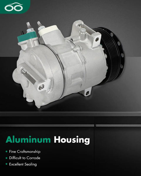 Top Tier AC Compressor With Clutch For Dodge Journey Chrysler 200 Avenger Cirrus Sebring 2.4 Liter And 3.5 Liter Engines 2007 Through 2020 aluminum housing with fine craftsmanship.