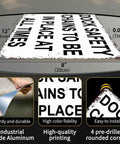 Heavy Duty Aluminum Dock Safety Chain Sign 12X8 Inch Rustproof Metal Warning Plate with pre-drilled holes for easy hanging.