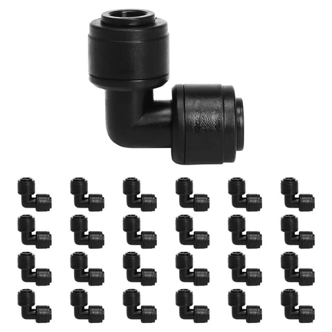 One Quarter Inch Drip Irrigation Elbow Coupling Connector Quick Connect Garden Hose Elbow Connector 90 Degree Leak Free Tubing Connectors For Drip System