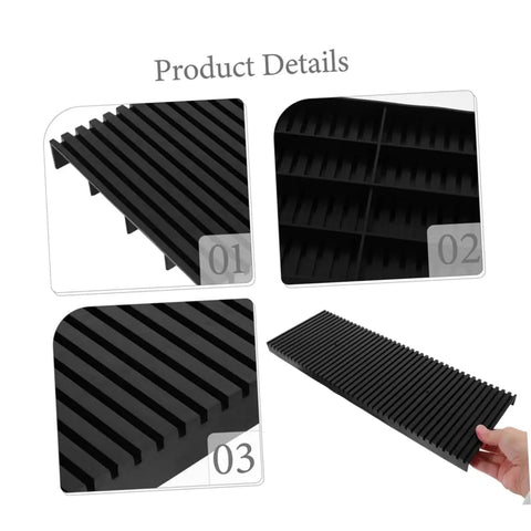 Close-up views of antistatic bar rack set for PCB care and storage, featuring split tray lid and durable ESD tray organizer for circuit boards.