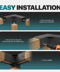 Heavy Duty 4x4 Pergola Bracket Kit Built To Last With Waterproof Coating corner brackets installation guide