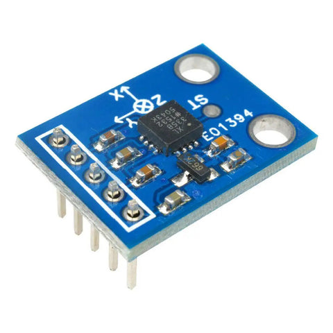 3 Axis Accelerometer Module GY-61 ADXL335 With Analog Output 3 To 5V, Dope High G Shock Resistant Sensor For Mobile Devices, Gaming, Image Stabilization, Disk Drive Protection, Sports And Health Tech, blue PCB with pins