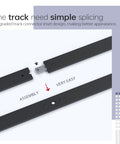 Close-up view of assembly process for 64 Inch Bifold Barn Door Hardware Track Kit For Four 15 Inch Closet Doors, black finish