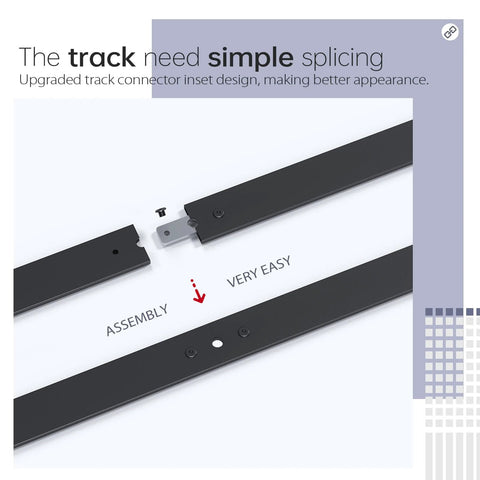 Close-up view of assembly process for 64 Inch Bifold Barn Door Hardware Track Kit For Four 15 Inch Closet Doors, black finish