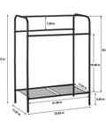 Dimensions of Freestanding 3 Tier Towel Rack Stand With Storage Shelf Black Metal Laundry Room Bathroom Organizer