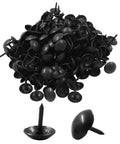Heavy Duty Matte Black Upholstery Tacks In Two Hundred Pack Featuring Smooth Nine Millimeter Caps for chair and furniture projects.