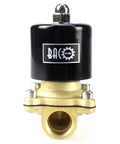 Front view of Brass Electric Solenoid Valve Half Inch NPT Normally Closed 110V AC for water gas and air use with durable brass body
