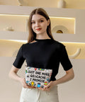 Person holding Just One More Geocache I Promise Makeup Bag For Geocachers Outdoor Lovers Travel Pouch in room setting