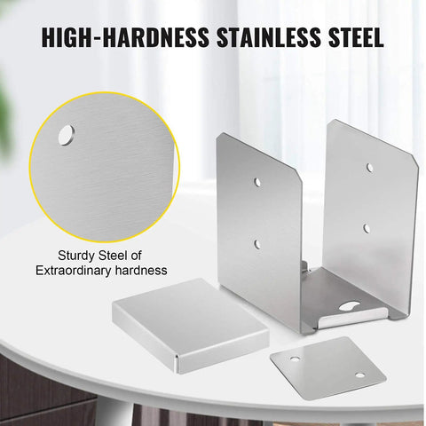 Standoff Stainless Steel Adjustable Post Base Anchor For 6 By 6 Posts 10 Pack, showing high-hardness steel and components.