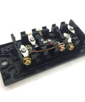 Back view of Heavy Duty Push Button Switch For Rolling Doors Up Down Stop 600V 3A Momentary Black Plastic Three Button Panel