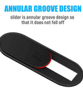 Dead Nuts Secure Webcam Slide Cover For Laptop Macbook And Phone Lock Down Private Feeds With Slick Glide Action Tight Fit Black Three Pack close-up of annular groove design