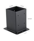 Two Pack 4x4 Post Base Anchors Solid Steel With Black Powder Coat Heavy Duty Deck Post Brackets Inner Size 3.6x3.6 Inches