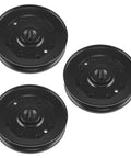 Top Pick Replacement For 3 Blade Drive Pulley Compatible With John Deere 260 Mower 46 Inch Deck 1988 To 1991. Three black pulleys.