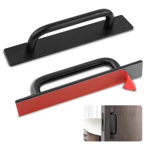 Adhesive Cabinet Handles 5.83 Inch 2 Pack Push Pull No Drill Installation for Kitchen Cabinets Bathroom Vanities Sliding Doors