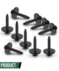 Fender Liner Bolt Set Torx Pan Head 10 Pcs For GM Trucks And SUVs 2008 To 2021, black screws on white background