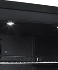Interior view of Built Tough 24 Inch All Freezer Stainless Finish showing bright lighting and fan for optimal cooling efficiency.