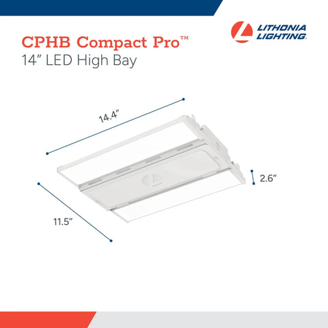High Bay LED Light 12,000 Lumens 5000K Daylight Dimmable Ceiling Fixture 14-inch dimensions for garage and warehouse MVOLT 120 277V