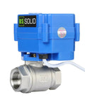 Motorized 1/2 Inch Ball Valve With Full Port 304 Stainless Steel, NSF Certified Drinking Water Safe, NPT Threads