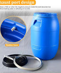 Heavy Duty Food Grade Plastic Barrel With Lid 120L Blue Drum For Home Brewing Storage And Farm Or Industrial Use Leak Proof Seal