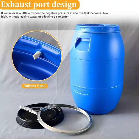 Heavy Duty Food Grade Plastic Barrel With Lid 120L Blue Drum For Home Brewing Storage And Farm Or Industrial Use Leak Proof Seal