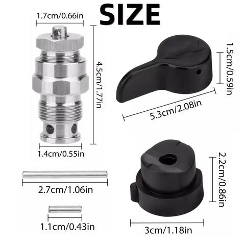 Dimensions of 2 Pack 235-014 Prime Spray Valve And Drain Valve Kit For Graco Airless Sprayers Fits 210 230 390 395 490 495 595 3400