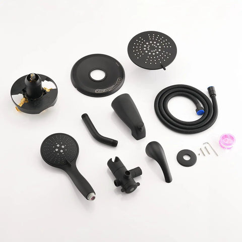 Black Shower Faucet Set With Tub Spout And Handheld Showerhead Built For High Pressure With 35 Settings Dual 2 in 1 Shower Combo components