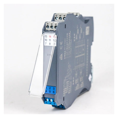 ZEEGII 2-input 4-20mA to 2-output 4-20mA isolator module, gray housing with blue terminal blocks