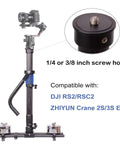 Thanos Pro II Vest Stabilizer And Axis System For Gimbals with 1/4 or 3/8 inch screw hole, shown with camera setup