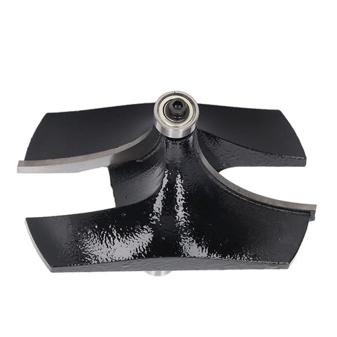 Top Tier Tungsten Carbide Roundover Router Bit With 1/2 Inch Universal Shank, black finish, front view, ideal for smooth wood trimming.