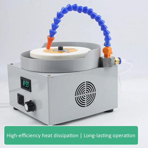 Pro Electric Wet And Dry Bench Grinder Sander with Adjustable Speed Control, showing LED display and cooling system