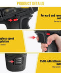 Rechargeable Cordless Drill And Electric Screwdriver Set Featuring 25 Plus 1 Torque Adjustments dual speed control and lithium ion battery details.