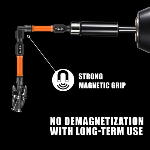 Heavy Duty Six Inch Security Torx Bit Set Twelve Piece S2 Steel Magnetic Star Bits strong magnetic grip with no demagnetization.