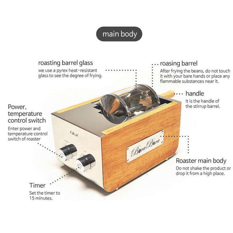 Home Coffee Bean Roaster 250 With Transparent Glass Chamber Noiseless Operation Large Capacity Rapid Cooling 110V Power