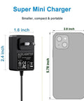 Replacement Charger For Shark Vertex Cordless Vacuums IZ440H compact size comparison with smartphone, 2.4-inch height