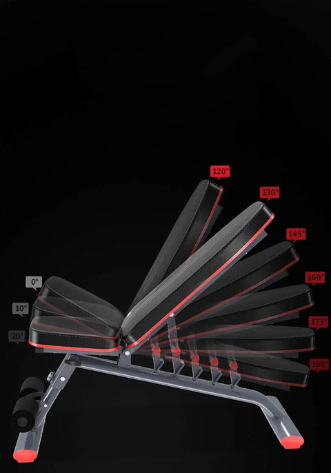 Adjustable Folding Dumbbell Bench For Home Gym With Large Non Slip Foot Pads, showing multiple backrest angle positions