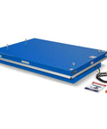 Heavy Duty Electric Hydraulic Lift Table With Wireless Remote 8,800 Lb Capacity Big Platform 66.9 X 47.2 Inches on display.