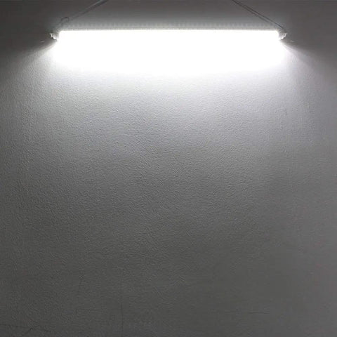 2Ft LED T8 Tube Ballast Bypass Daylight 5000K Dual End Lighting 1000 Lumens 10W 24W Fluorescent Replacement illuminating a wall