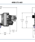 Revolution 4008 171 E65 RV Fresh Water Pump 115V AC Quiet Automatic Demand Diaphragm Bypass Pump 3.0 GPM 55 PSI dimensions diagram