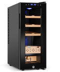 35L Temperature And Humidity Controlled Cooler Cabinet With Spanish Cedar Shelves And Safety Lock, 300 Count Capacity, Digital Touch Panel