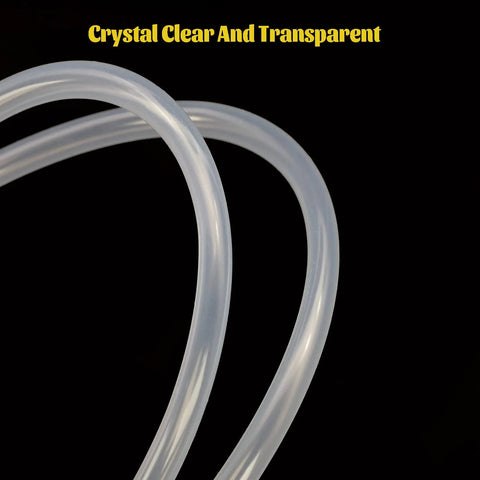 Eastrans 1/4 in ID silicone tubing, clear and flexible, 3/8 in OD, coiled tubing