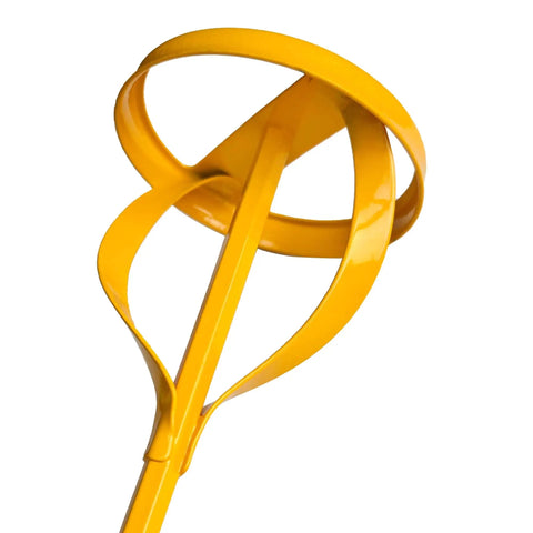 Beefy Paint And Mud Mixer Stirrer For Drill, 1 To 5 Gallon Drums, Fits All Standard Drill Bits, Hex Head Non Slip, Easy To Clean Paint And Plaster Mixing Paddle Tool Yellow, close-up