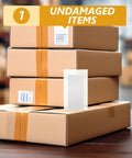 Stack of boxes with a white EPE foam pouch, 100 Pack White EPE Foam Pouches For Shipping Cushioning And Shockproof Packaging