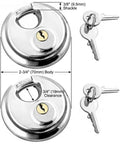 Beefy Heavy Duty Disc Lock With Three Eighths Inch Shackle, Steel Padlock For Storage Units, Moving Trailers, Sheds And Fences