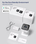 Indoor Security Camera And Baby Monitor All In One 1080P HD WiFi Setup with boxes, power adapter, and manual