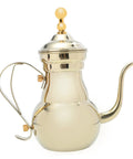 Side view of an Arabic Coffee Pot Hand Drip Kettle For Manual Coffee Maker Turkish Style Pour Over Brewer with anti-drip spout