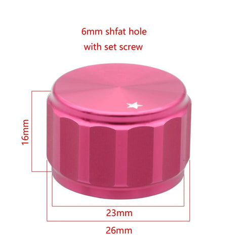 4 Pack Heavy Duty Machined Aluminum Control Knobs For High Fi Receivers And Turntables Featuring Solid One Piece Frame And Grippy Tread Pattern For Smooth Flawless Volume Tweaks, pink color, 26mm diameter.