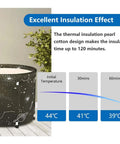 Portable Foldable Bathtub For Adults With Temperature Retention Freestanding Soaking Spa Tub showing insulation effect and temperature retention graph.