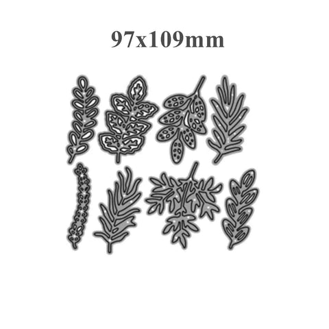 Eight Piece Leaf Metal Die Cuts Set For Scrapbooking And Card Making, floral leaf cutting dies stencils, 9.7x10.9 cm carbon steel