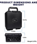 Dimensions of Powerful 150W X2 Gig-Ready Powered Mixer With 4 Channels, Bluetooth, USB MP3 Playback, 10.47in x 10.28in x 5.20in